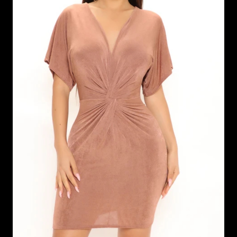 VENUS Blush front twist dress S